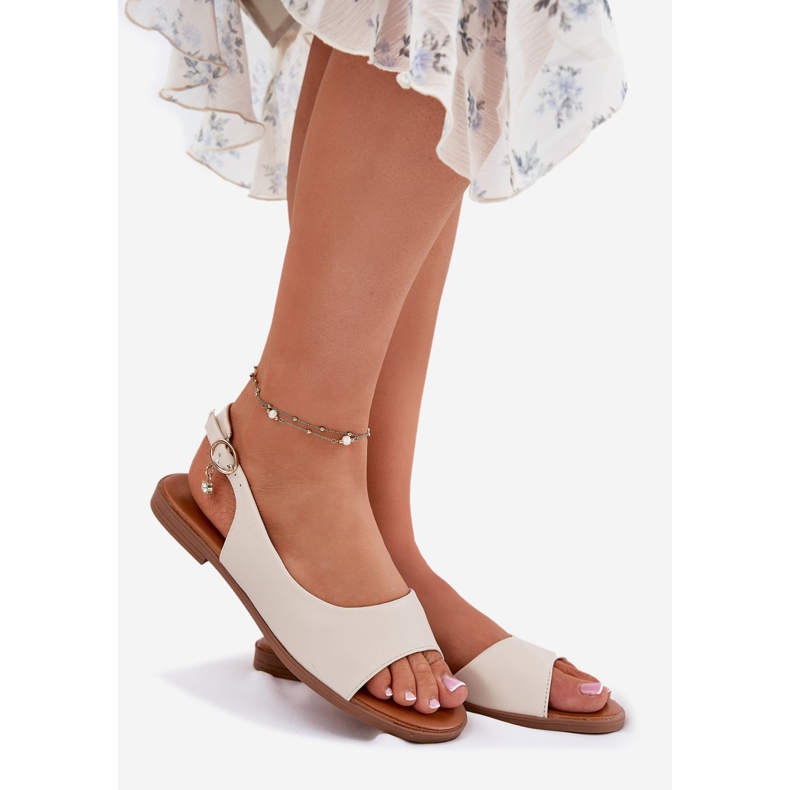 EVento Sandálias planas femininas bege 1
