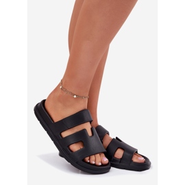 EVento Chinelos de espuma feminina negra preto 1