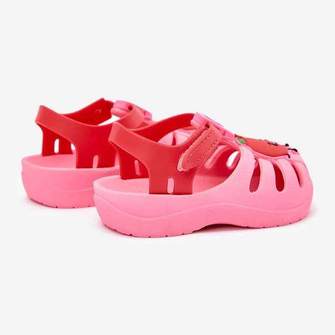 Sandálias infantis de velcro frutas 83615 ipanema verão xiv rosa-vermelho 2