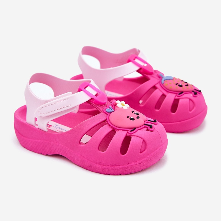 Sandálias infantis de velcro frutas 83615 ipanema verão xiv rosa 1