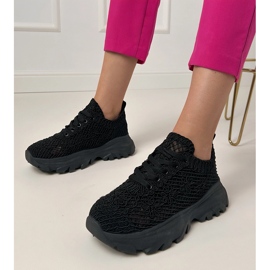 Tênis Black OpenWork na plataforma preto 1