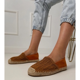 Brown Openwork alpargelas na plataforma marrom 1