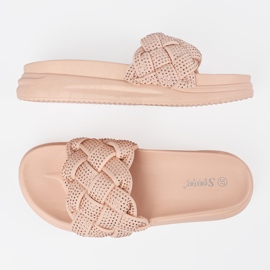 Seastar Chinelos rosa com cristais 1 Seastar Chinelos rosa com cristais 1