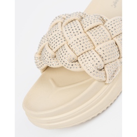 Seastar Chinelos de luz bege leves com cristais 1