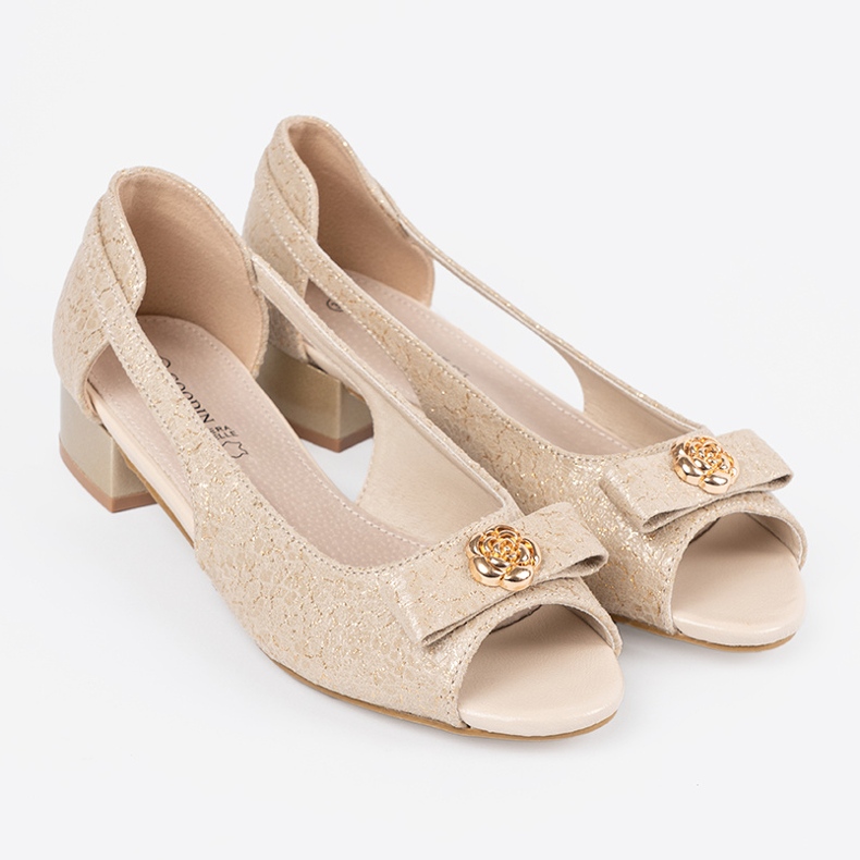 Goodin Sapatos de ouro com dedos nus dourado 2 Goodin Sapatos de ouro com dedos nus dourado 2