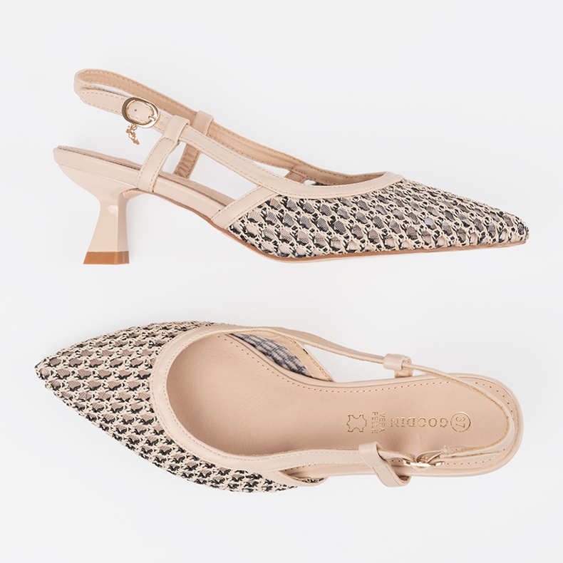 Goodin Bombas abertas com baixo teto bege 1 Goodin Bombas abertas com baixo teto bege 1