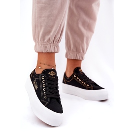 Tênis de material feminino na plataforma Lee Cooper LCW-25-31-3431L preto 2