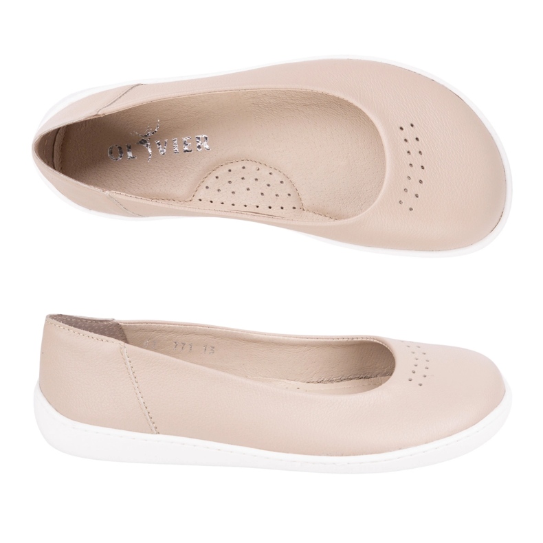 Olivier As bombas minimalistas das mulheres descalços caíram 1771pol mini bege 1