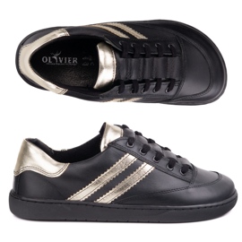 Sneakers descalço Kaia Olivier feminino - sapatos de couro preto 1