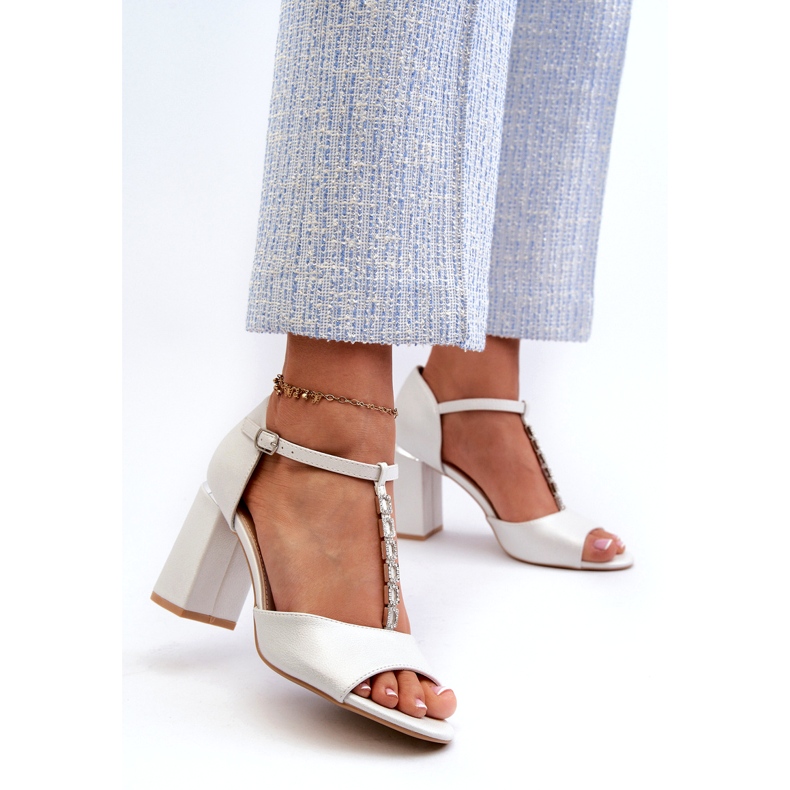 Vinceza Sandália de salto alto Aniya prateada com zircônias cúbicas prata 3