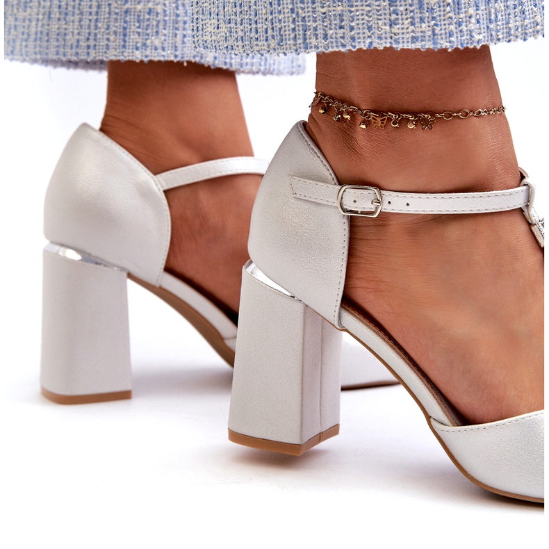 Vinceza Sandália de salto alto Aniya prateada com zircônias cúbicas prata 4