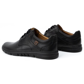 Kampol Sapatos de couro masculino, nevoeiro casual 57kam preto 3