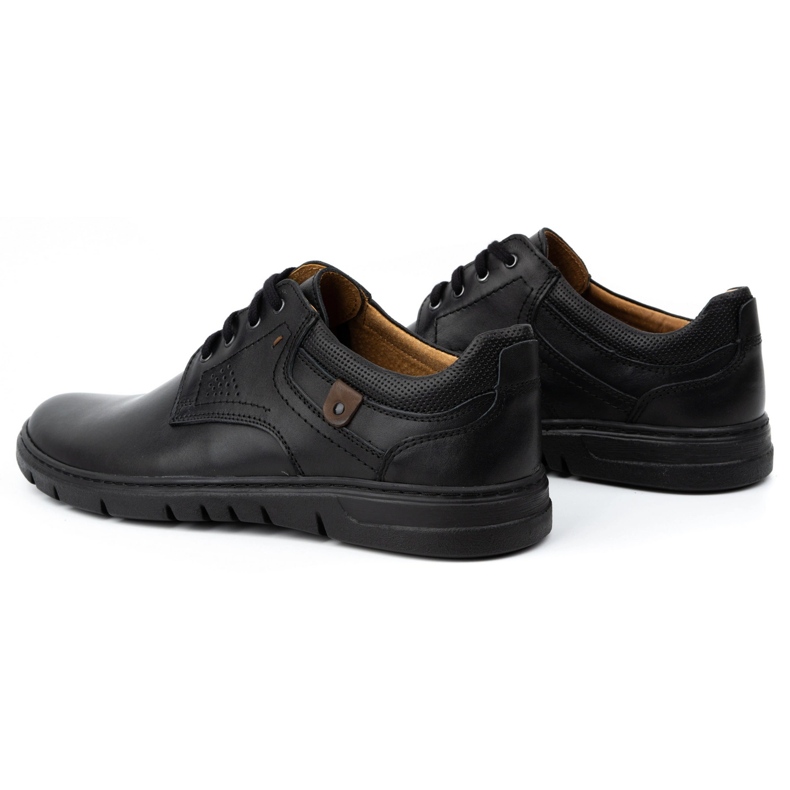 Kampol Sapatos de couro masculino, nevoeiro casual 57kam preto 3