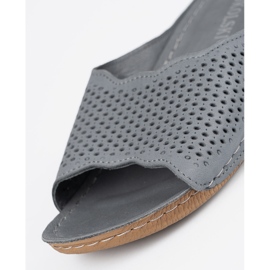 T.Sokolski Chinelos cinza de couro 1
