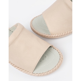 J. Star Flip -flops de inserção de couro leve bege 1