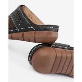 Chinelos de cunha preta preto 1