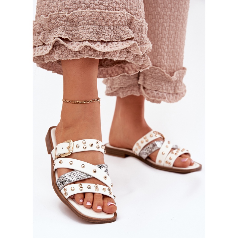 Decorado flags femininas planas femininas com listras e braçadeiras brancas branco 2