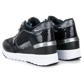 Kylie Calçados esportivos em cunha azul marinho 1