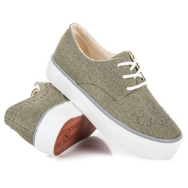 Kylie tênis com cristais verde 2