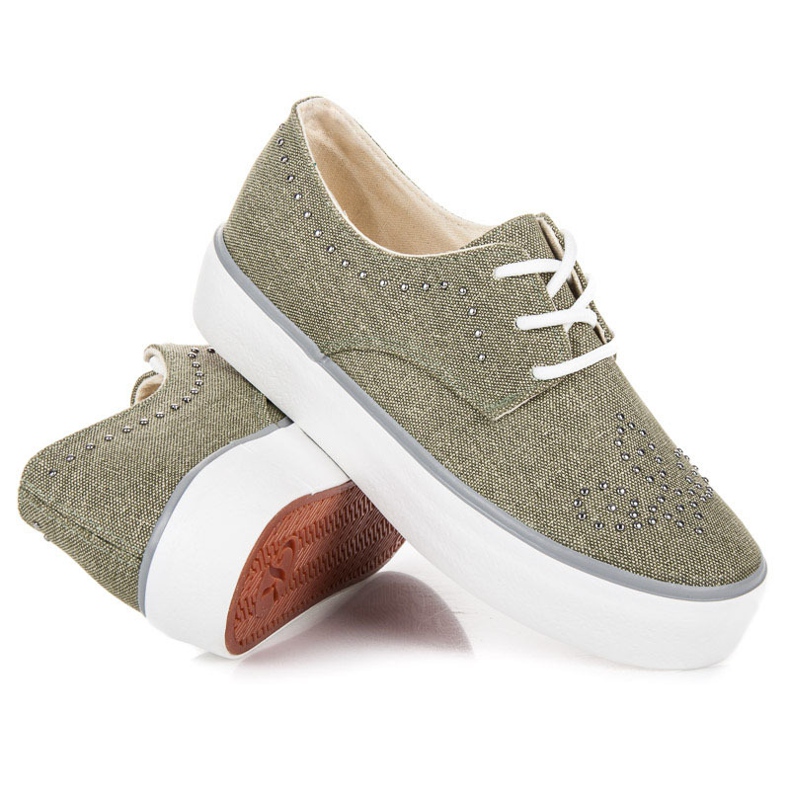 Kylie tênis com cristais verde 2