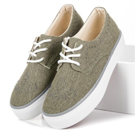 Kylie tênis com cristais verde 1