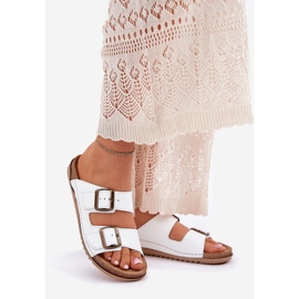 Chinelos de couro com inblu aa0002ko branco 1