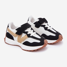 Tênis infantis com velcro branco e branco preto 1