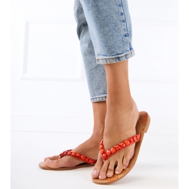 Flip -flaps de laranja -Flops decorados com seixos 2 Flip -flaps de laranja -Flops decorados com seixos 2