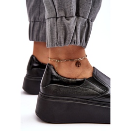 Sapatos de couro feminino de couro na plataforma Black Lemar preto 3