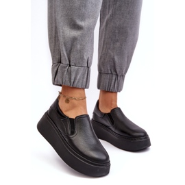 Sapatos de couro feminino de couro na plataforma Black Lemar preto 1