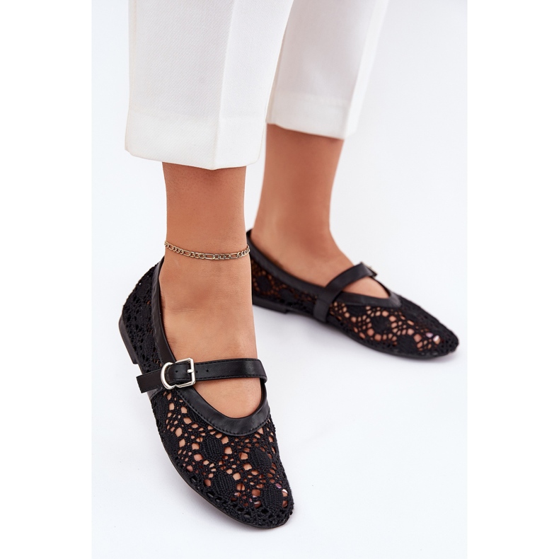 Bailarinas abertas com faixa preta preto 2