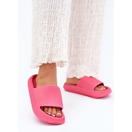 Flippers de espuma leve feminina em uma única fúcsia de sola grossa rosa 2