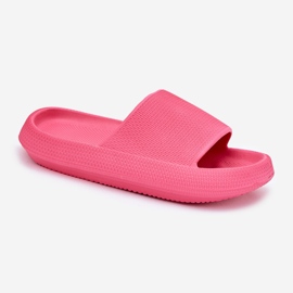 Flippers de espuma leve feminina em uma única fúcsia de sola grossa rosa 1
