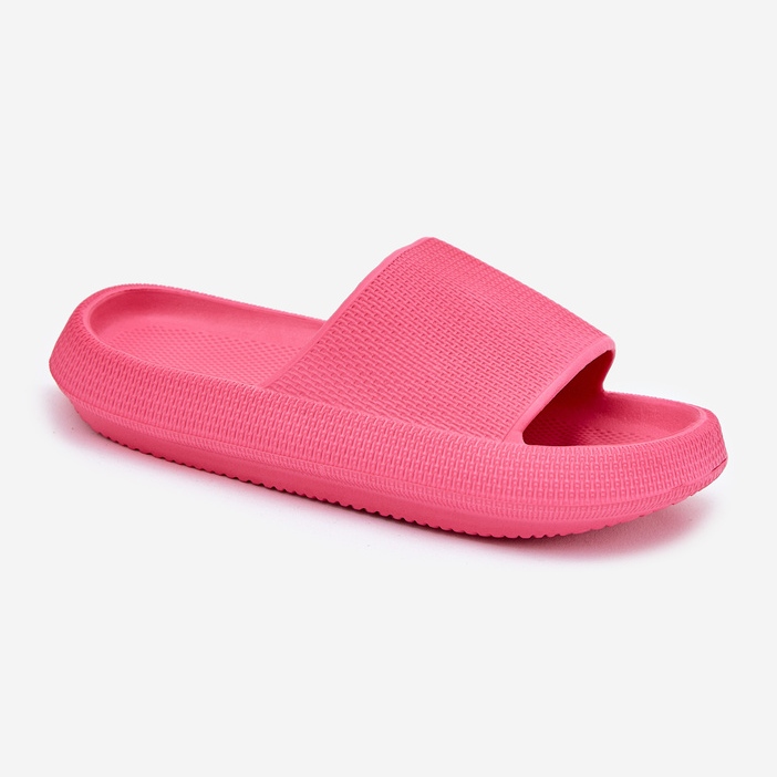 Flippers de espuma leve feminina em uma única fúcsia de sola grossa rosa 1