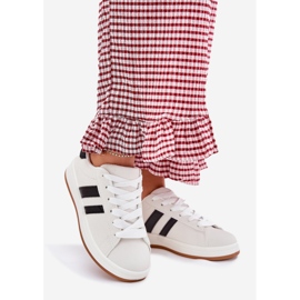 Tênis femininos sapatos esportivos com eco de couro branco 1