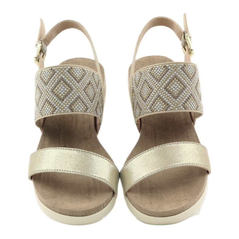 Sapatos femininos Caprice sandálias 28604 bege 4