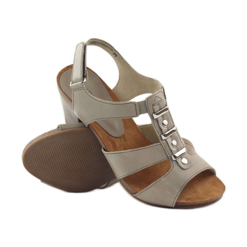 Sandálias Caprice sapatos de mulher com velcro 28309 marrom multicolorido 3