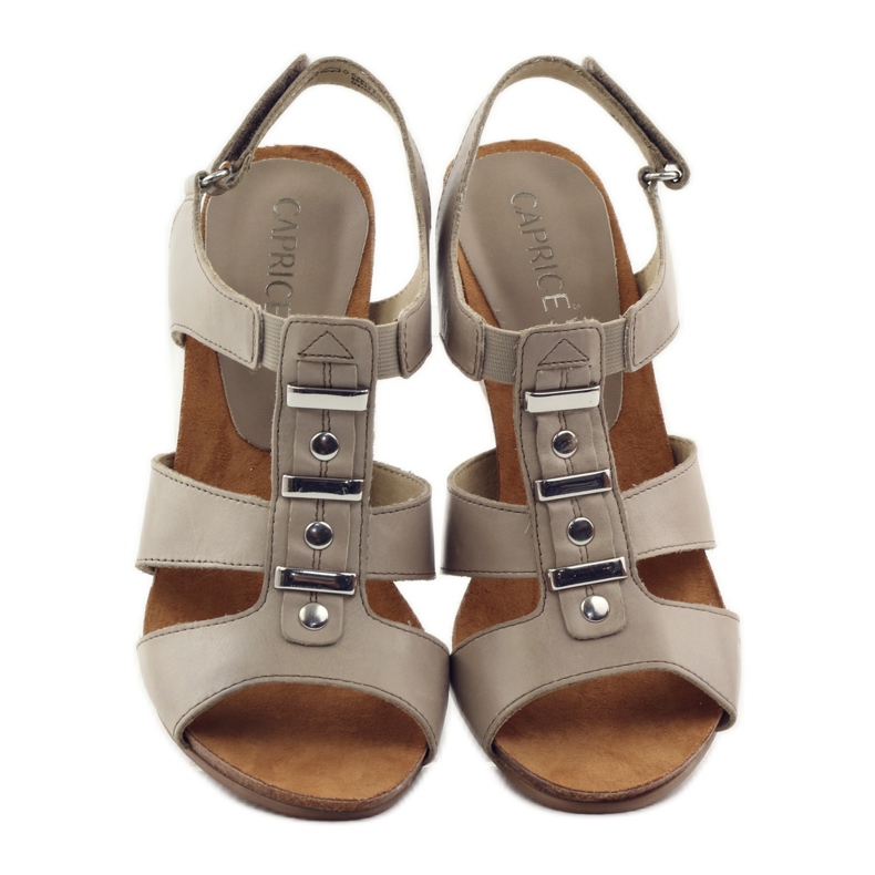 Sandálias Caprice sapatos de mulher com velcro 28309 castanho multicolorido 4