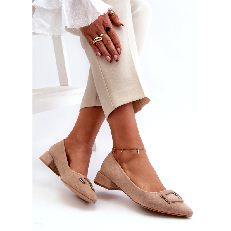 S.Barski Bombas femininas com um ornamento ecológico S. Barski KV27-034 bege 4