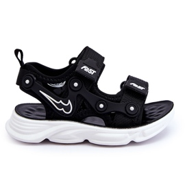 Tobias Meninos Sandálias de Velcro Preto e Branco 3