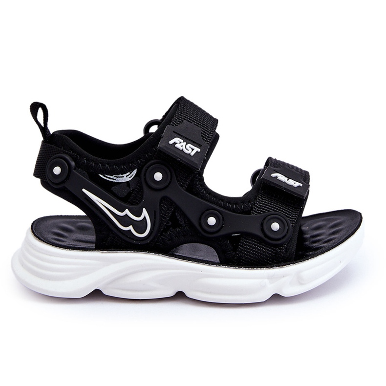 Tobias Meninos Sandálias de Velcro Preto e Branco 3