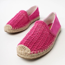 Pink Openwork alpargelas na plataforma rosa 1