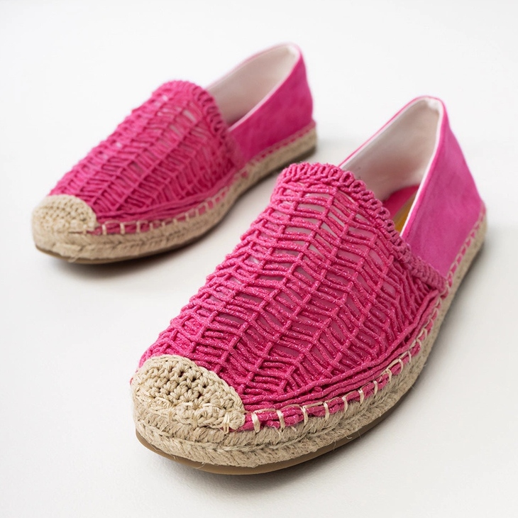 Pink Openwork alpargelas na plataforma rosa 1