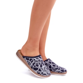 Chinelos femininos brilhantes Inblu CT000028 azul marinho 1