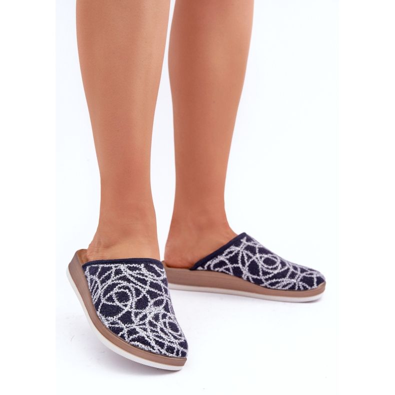 Chinelos femininos brilhantes Inblu CT000028 azul marinho 2