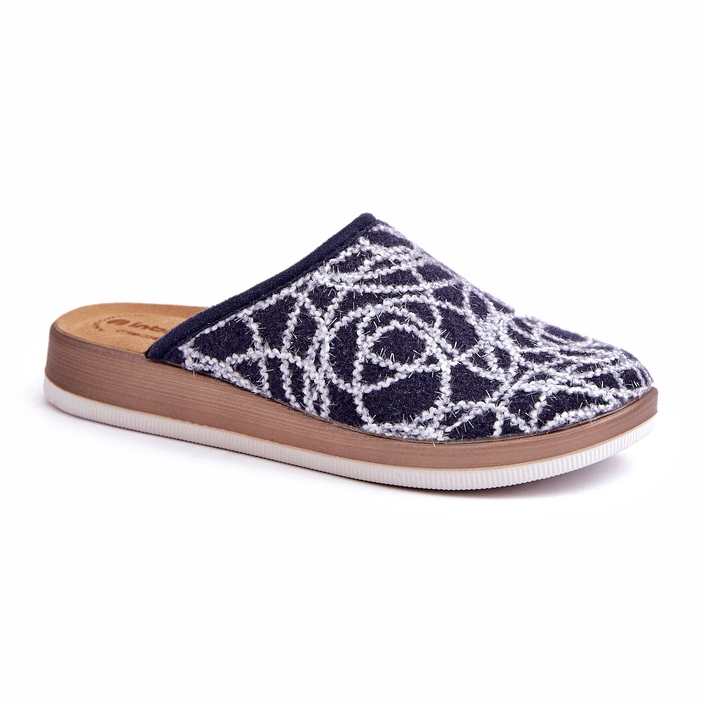 Chinelos femininos brilhantes Inblu CT000028 azul marinho 4