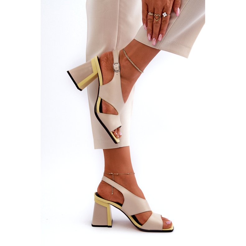 S.Barski Sandálias femininas de salto alto bege D&amp;A MR38-153 4