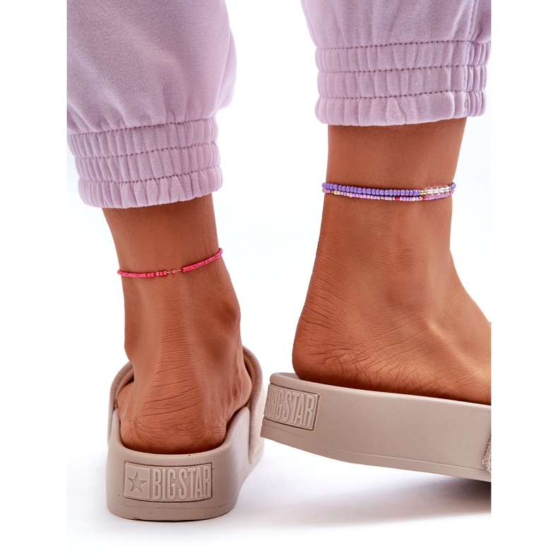 Slides femininos de camurça na plataforma Big Star NN274A671 bege 4