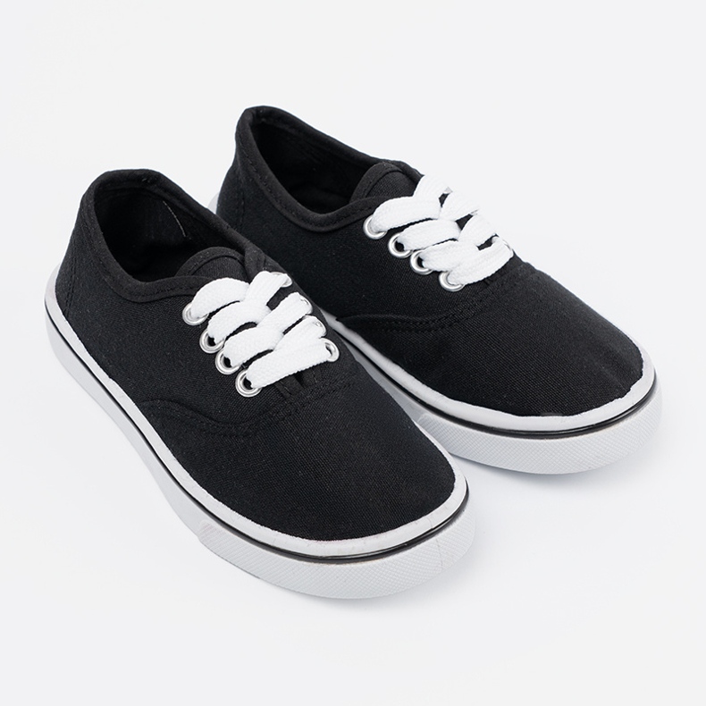 Tênis clássicos de crianças negras preto 2