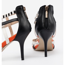 Shelvt Sandálias em tiras altas e brancas multicolorido 1